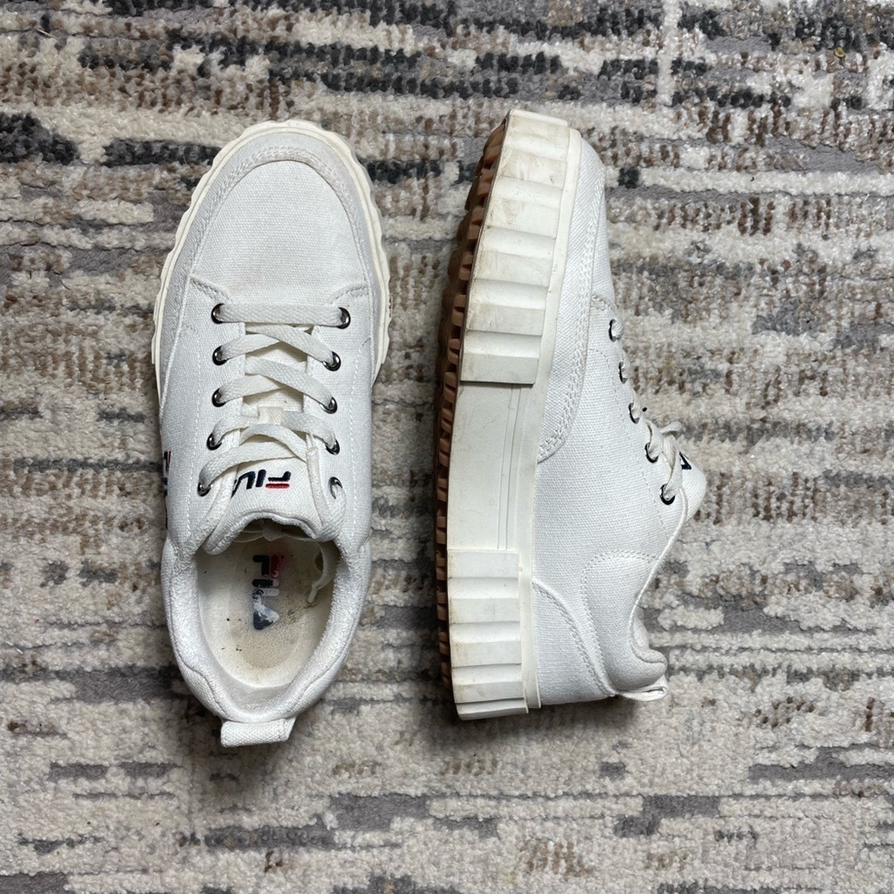 Fila Sandblast White Platform Sneakers Size 7.5 - Picture 11 of 16
